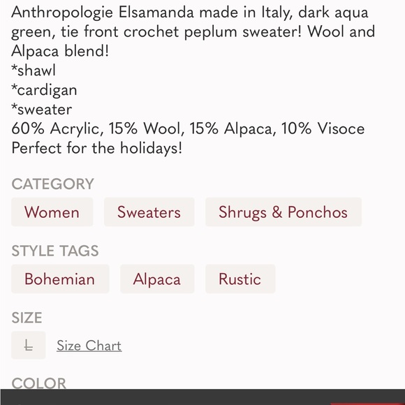 Anthropologie Elsamanda tie front sweater - Picture 5 of 5